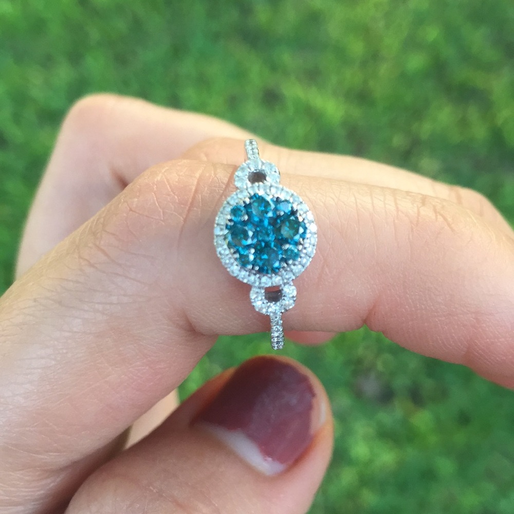 Le Vian genuine blue diamond ring - Picture 7 of 8